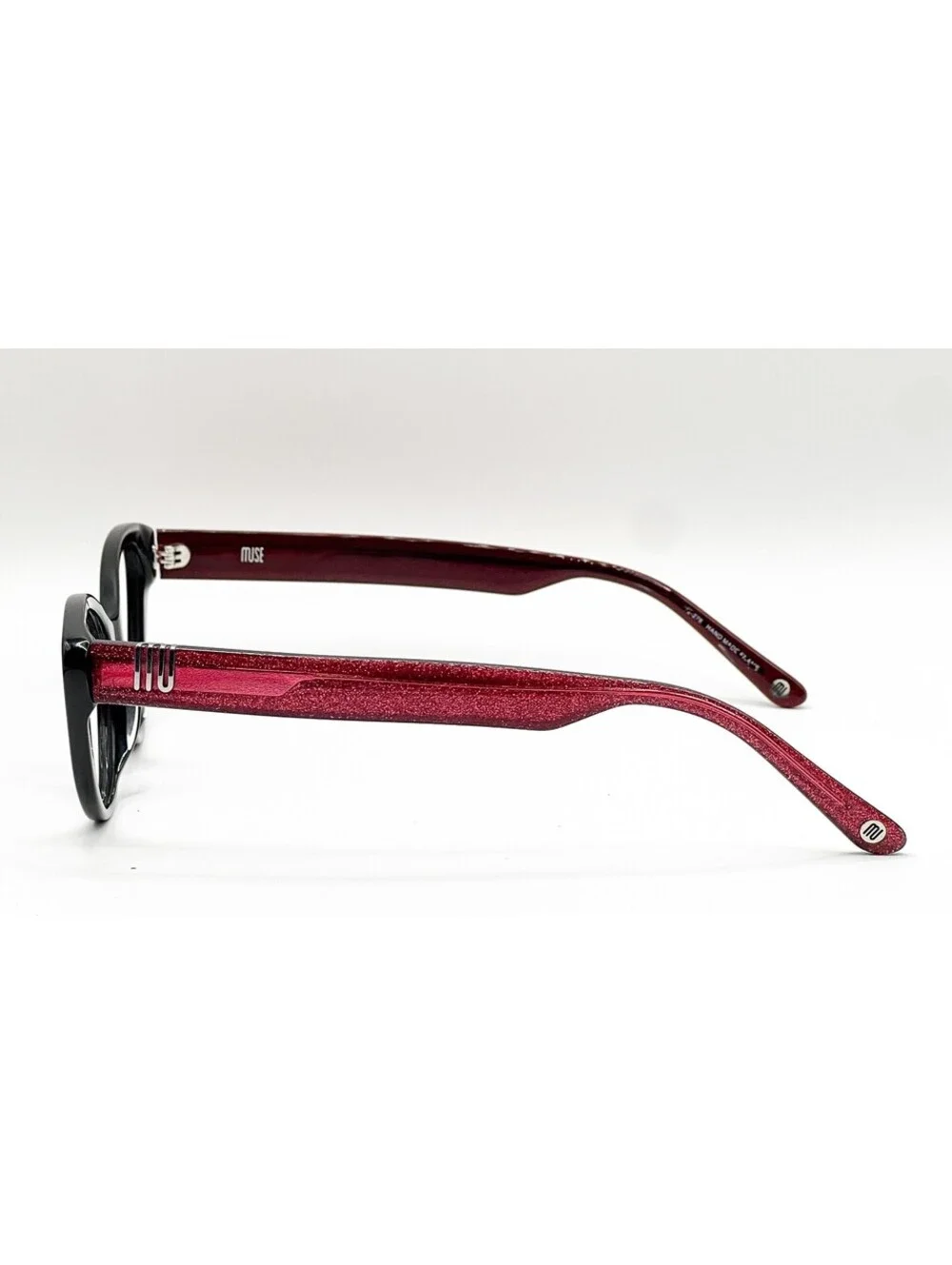 Muse 07-2939 Black Red Glitter Cat Eye Authentic Eyeglass Frames 45-18-145